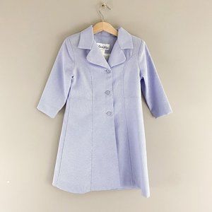 Sylvia White Purple Gingham Easter Spring Dress Coat Toddler size 4